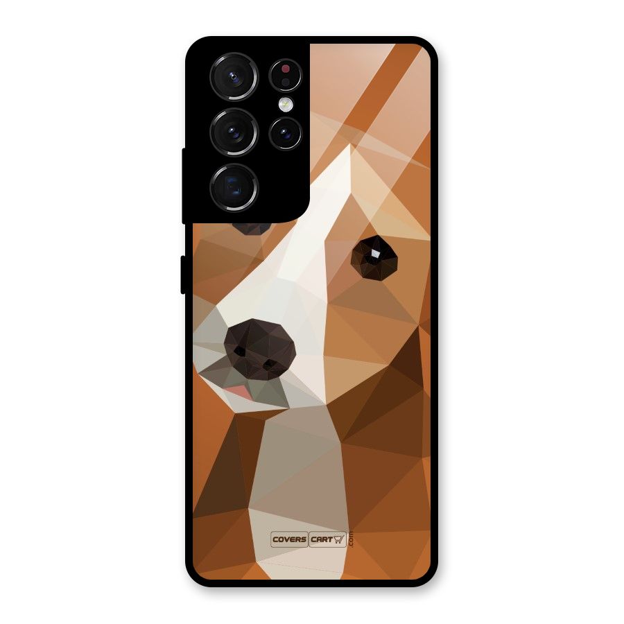 Cute Dog Glass Back Case for Galaxy S21 Ultra 5G