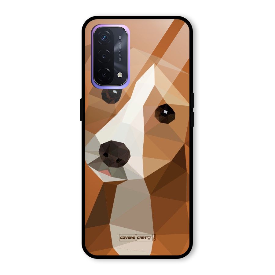 Cute Dog Glass Back Case for Oppo A74 5G