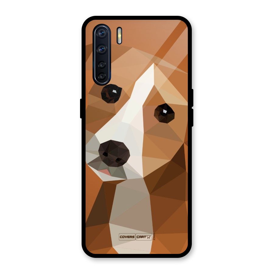 Cute Dog Glass Back Case for Oppo F15