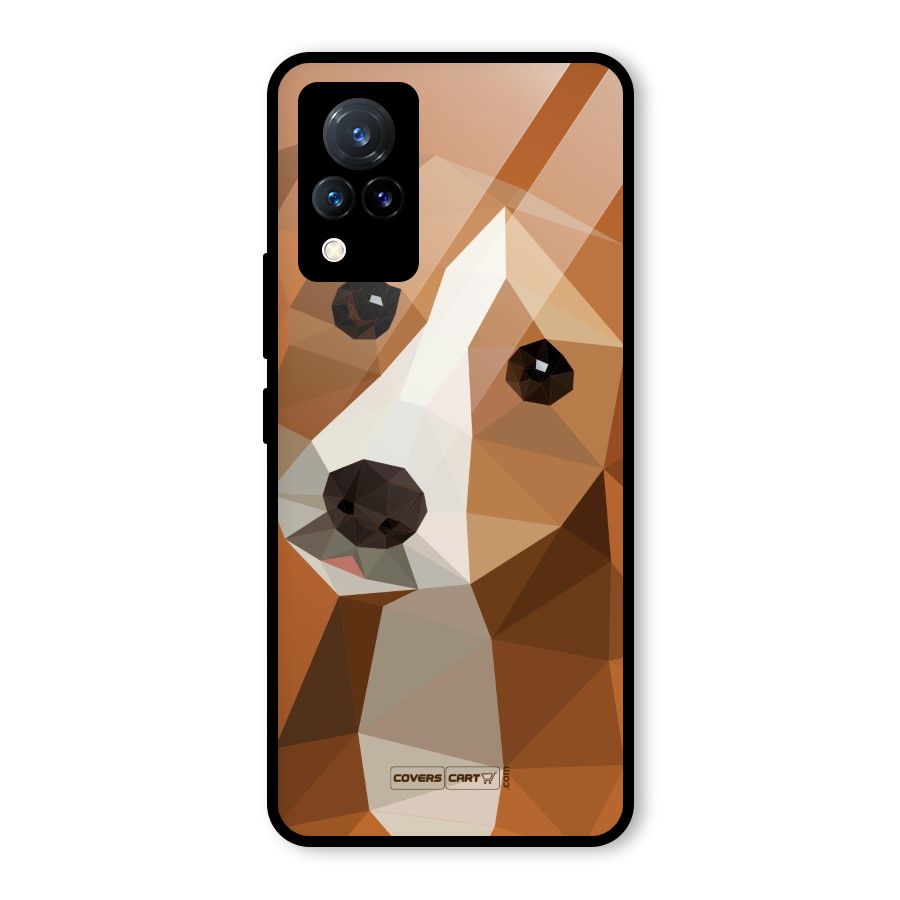 Cute Dog Glass Back Case for Vivo V21 5G