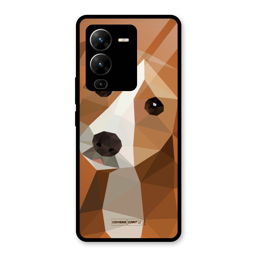 Cute Dog Glass Back Case for Vivo V25 Pro