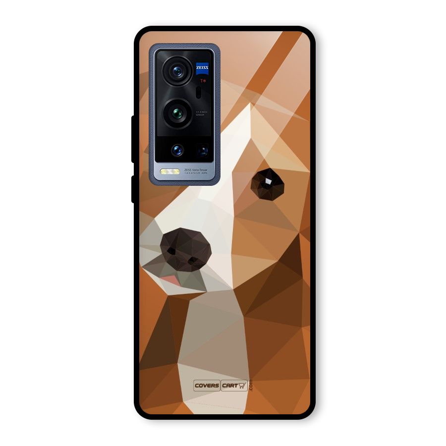 Cute Dog Glass Back Case for Vivo X60 Pro Plus