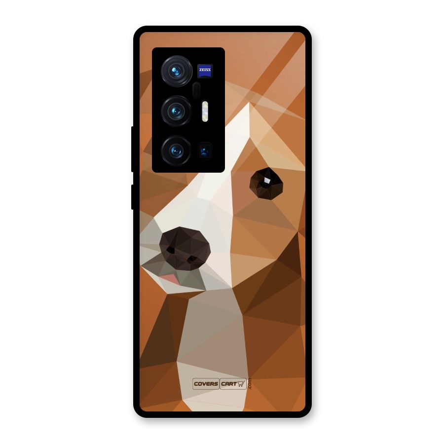 Cute Dog Glass Back Case for Vivo X70 Pro Plus