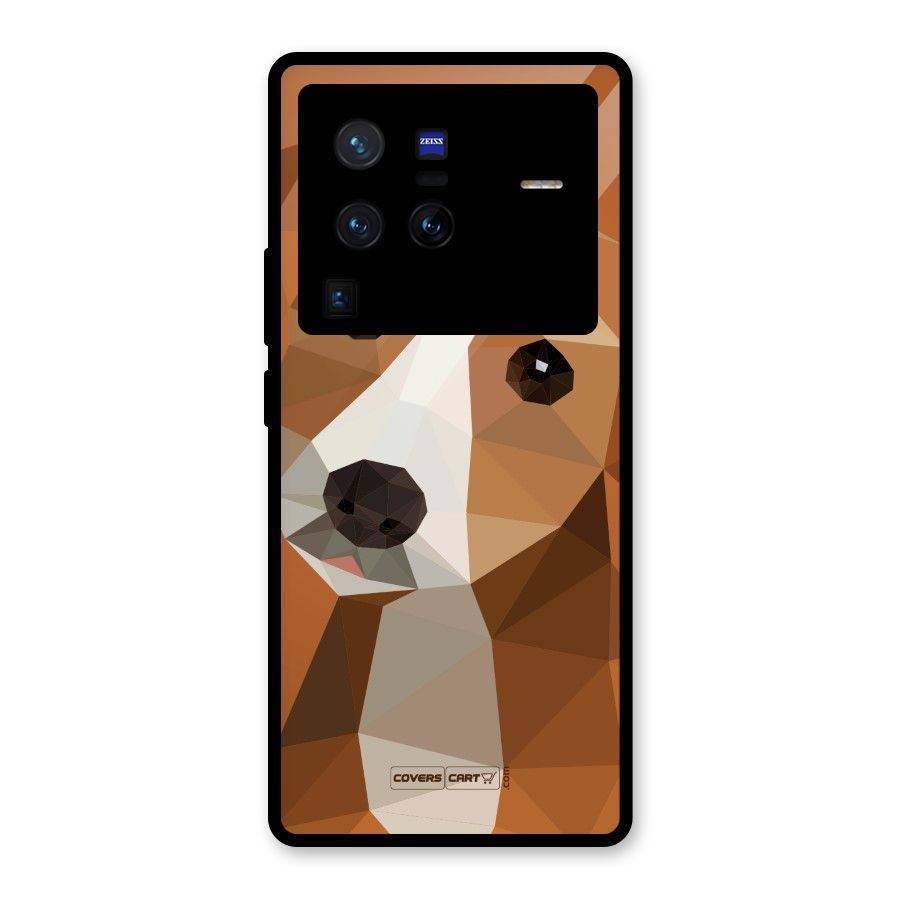 Cute Dog Glass Back Case for Vivo X80 Pro