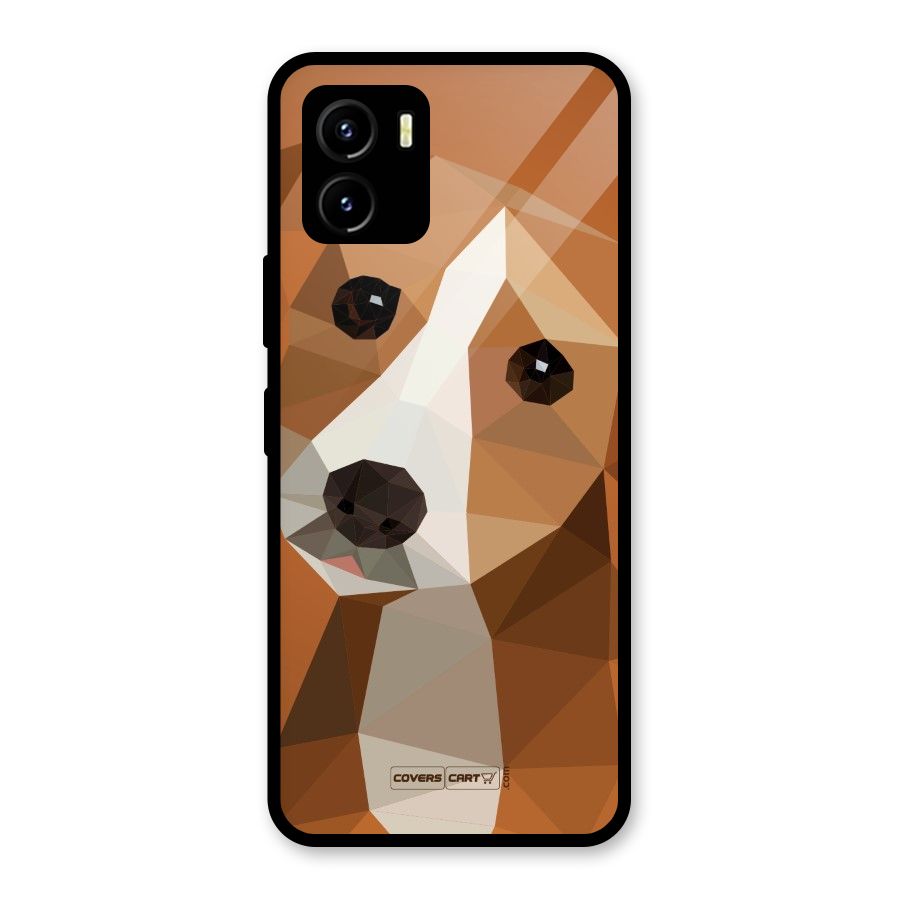 Cute Dog Glass Back Case for Vivo Y15s