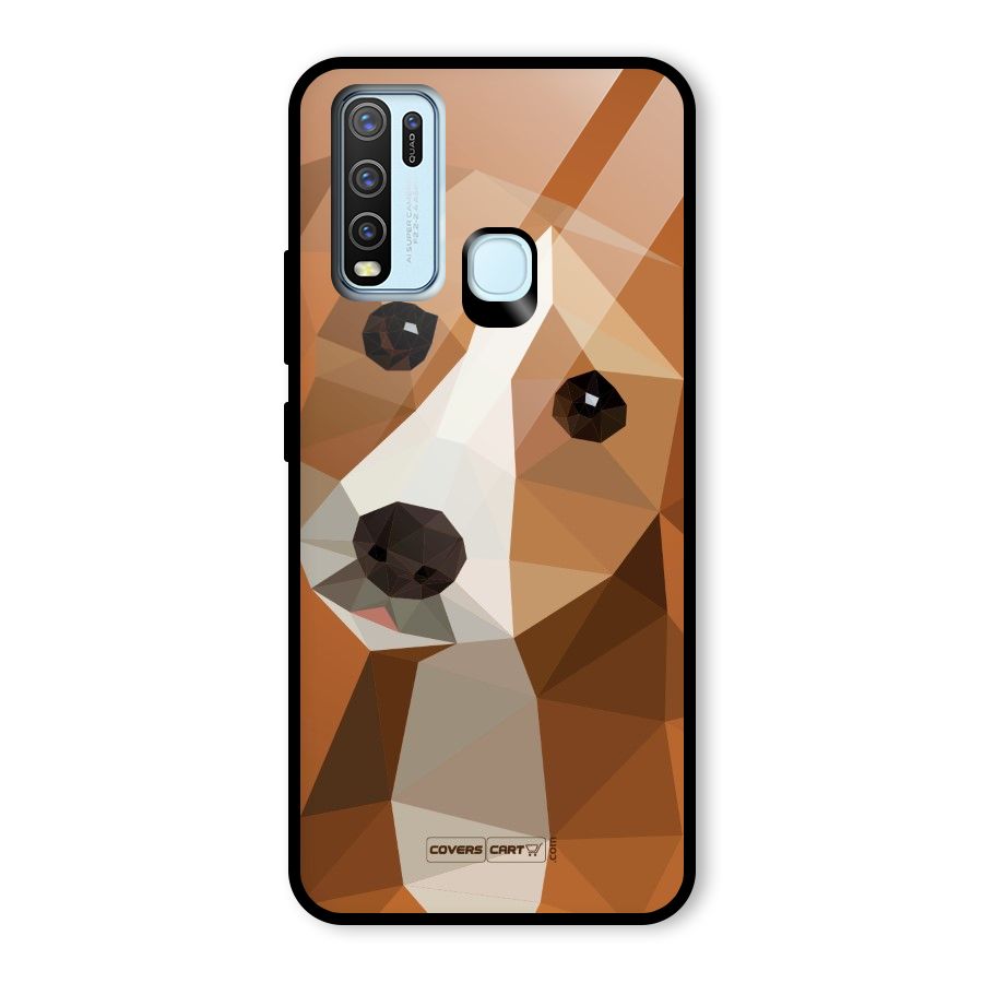 Cute Dog Glass Back Case for Vivo Y30
