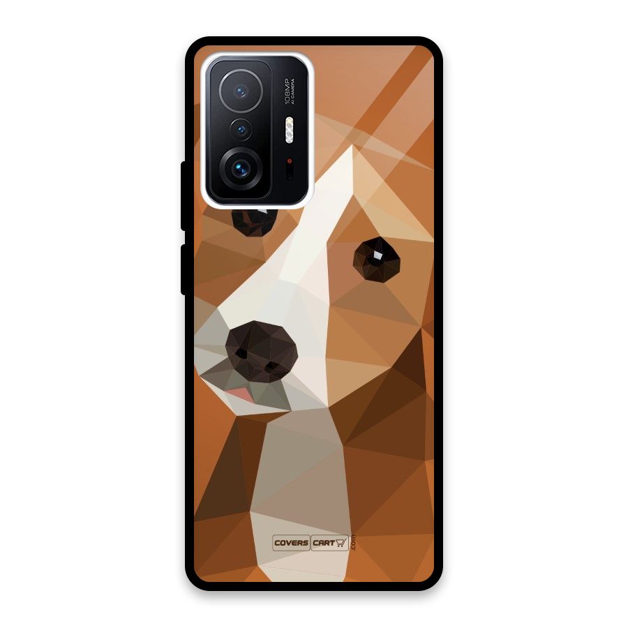 Cute Dog Glass Back Case for Xiaomi 11T Pro
