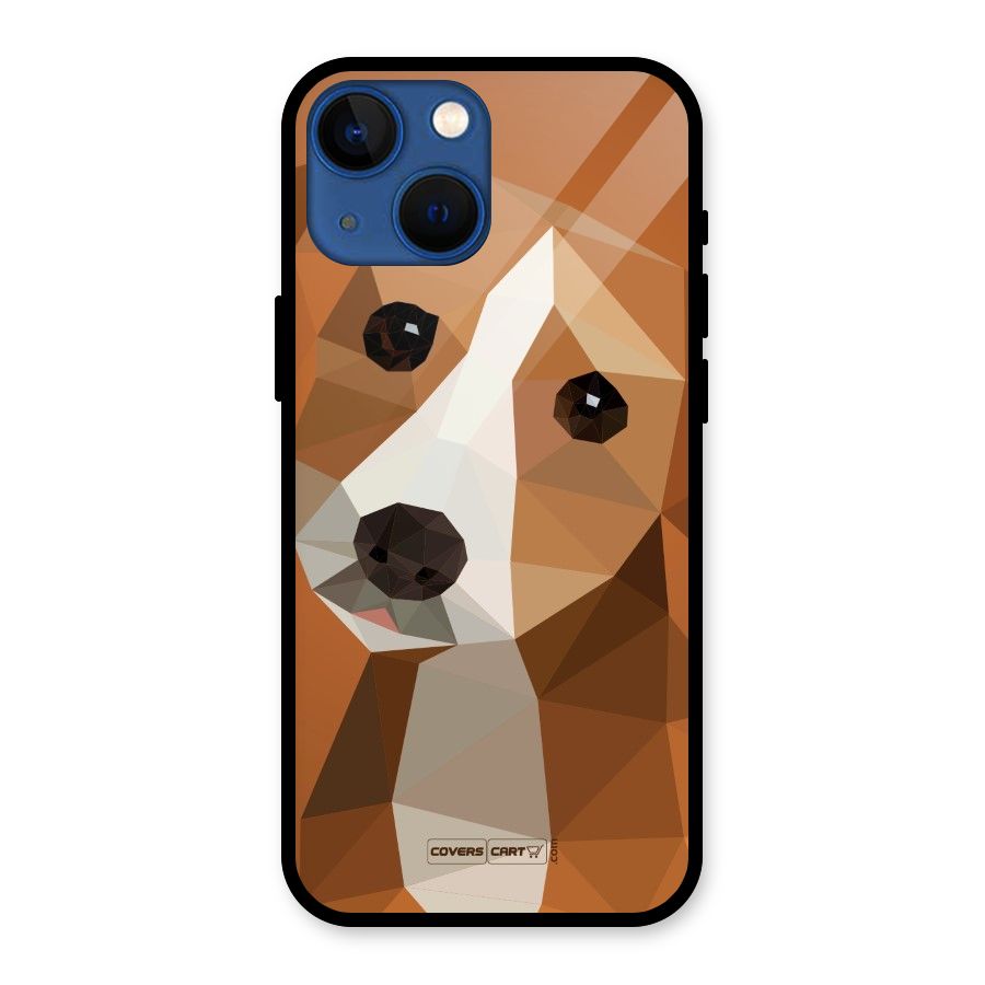 Cute Dog Glass Back Case for iPhone 13 Mini