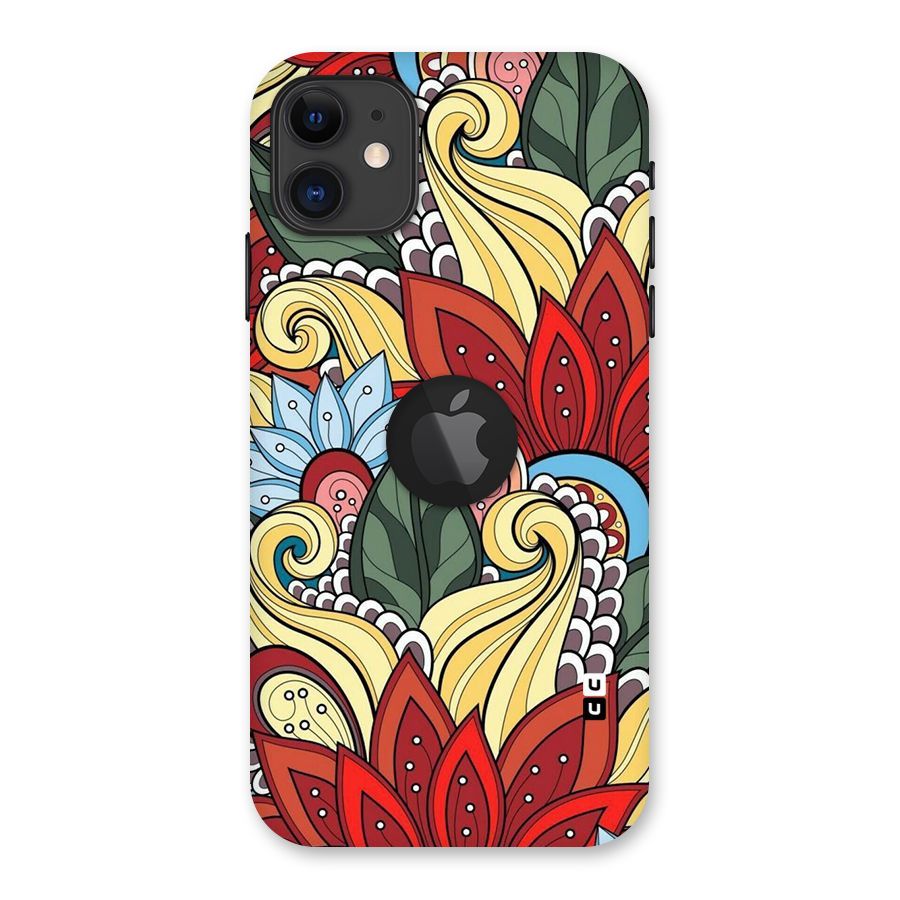 Cute Doodle Back Case for iPhone 11 Logo Cut
