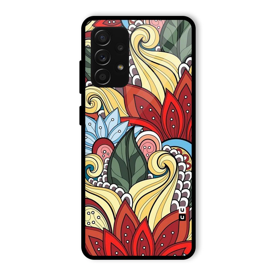 Cute Doodle Glass Back Case for Galaxy A53 5G