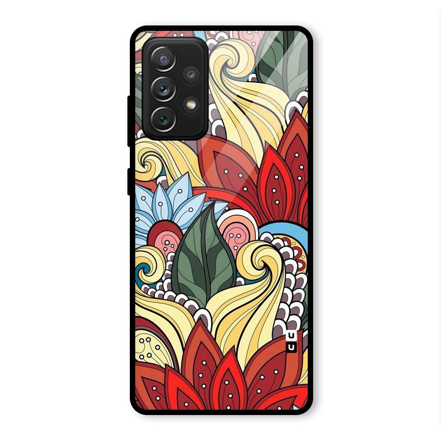 Cute Doodle Glass Back Case for Galaxy A72