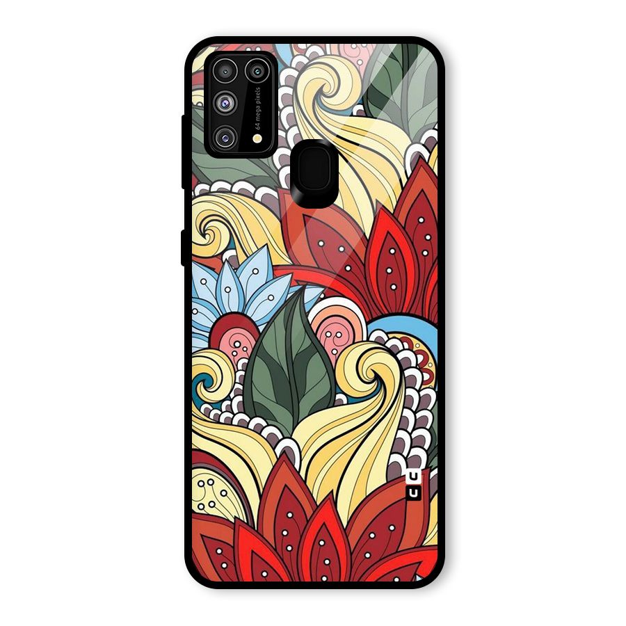Cute Doodle Glass Back Case for Galaxy M31