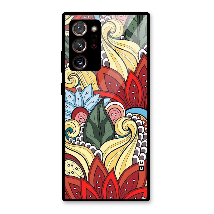 Cute Doodle Glass Back Case for Galaxy Note 20 Ultra 5G