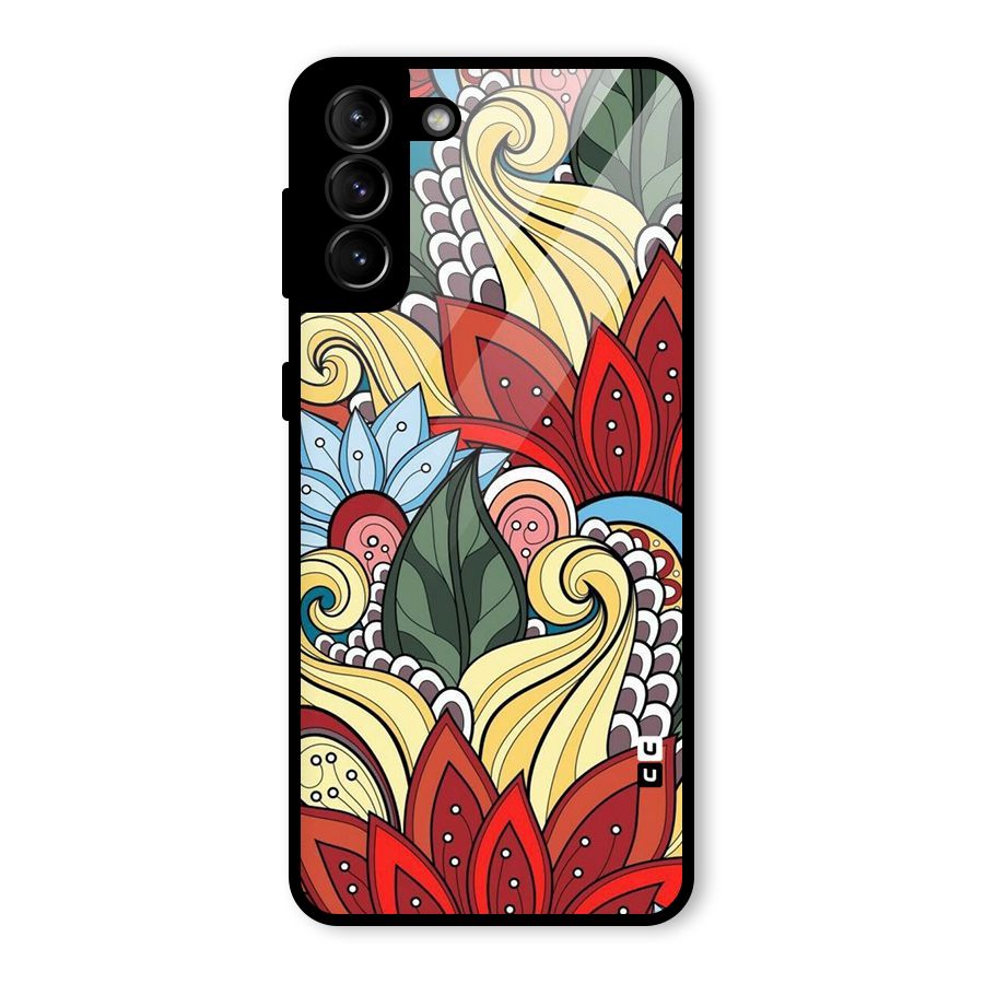 Cute Doodle Glass Back Case for Galaxy S21 Plus