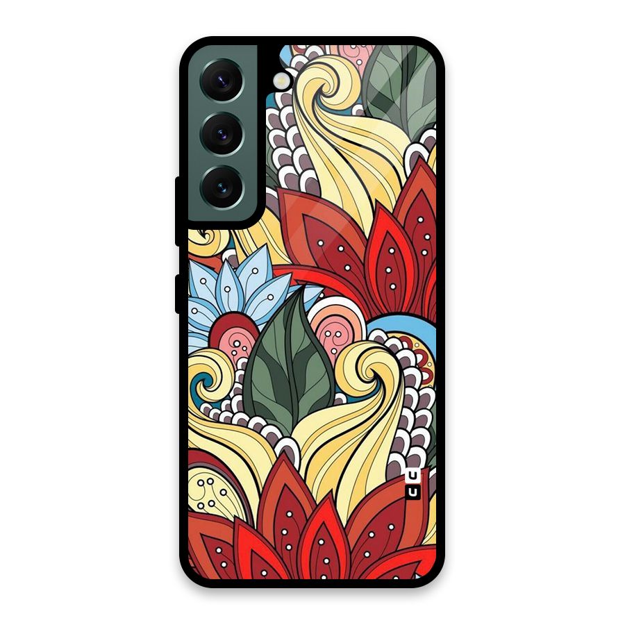 Cute Doodle Glass Back Case for Galaxy S22 5G