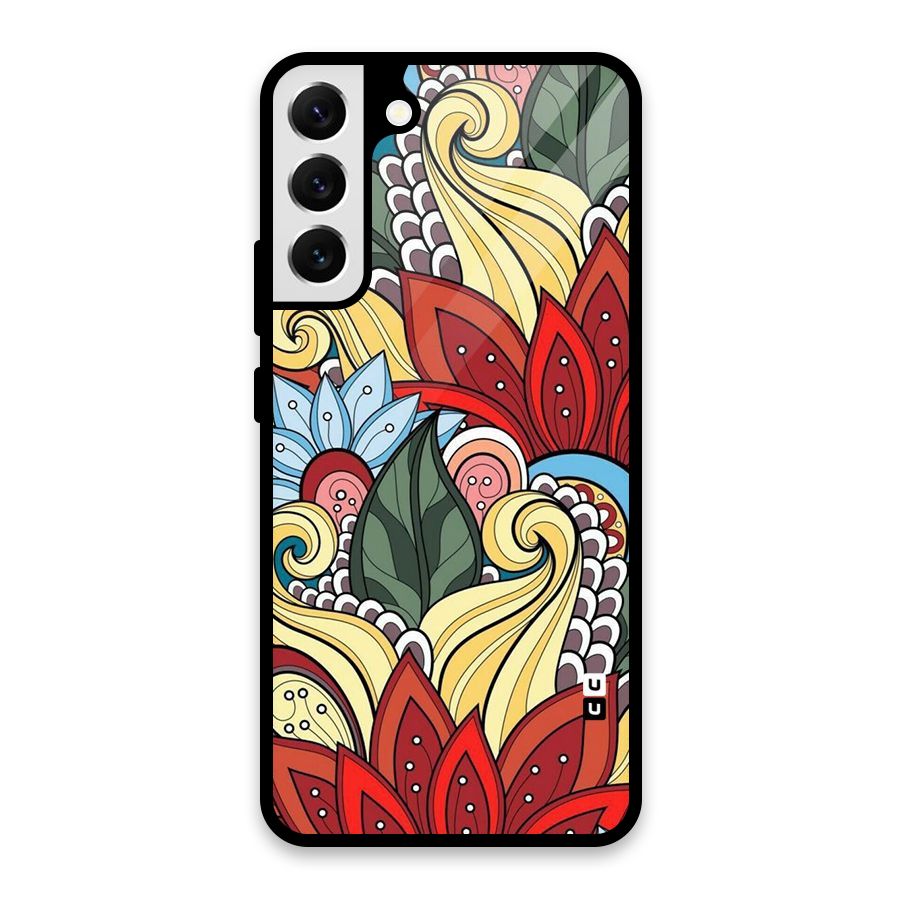 Cute Doodle Glass Back Case for Galaxy S22 Plus 5G