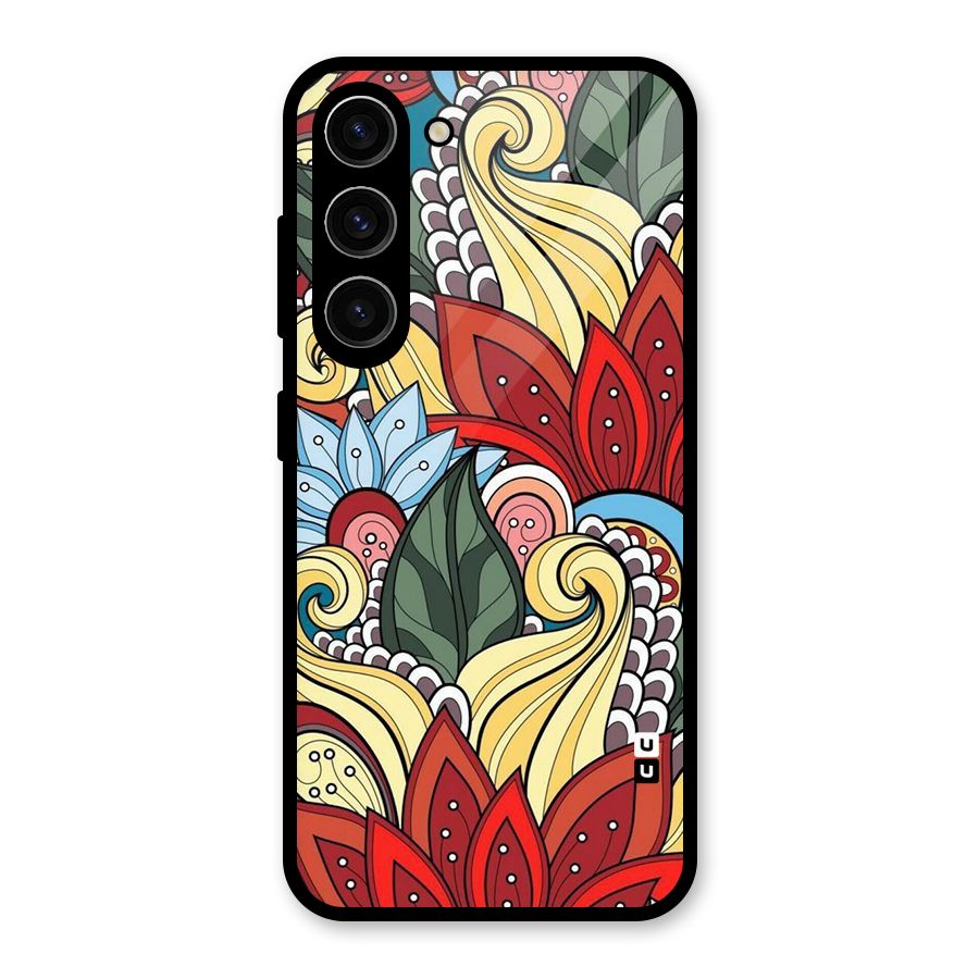 Cute Doodle Glass Back Case for Galaxy S23
