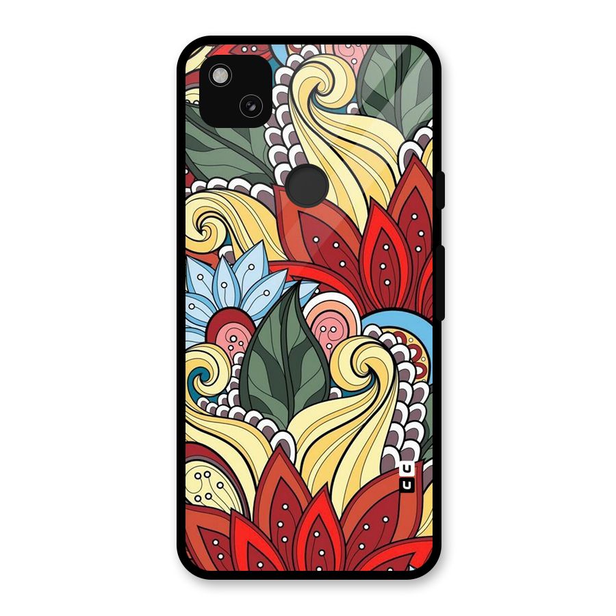 Cute Doodle Glass Back Case for Google Pixel 4a