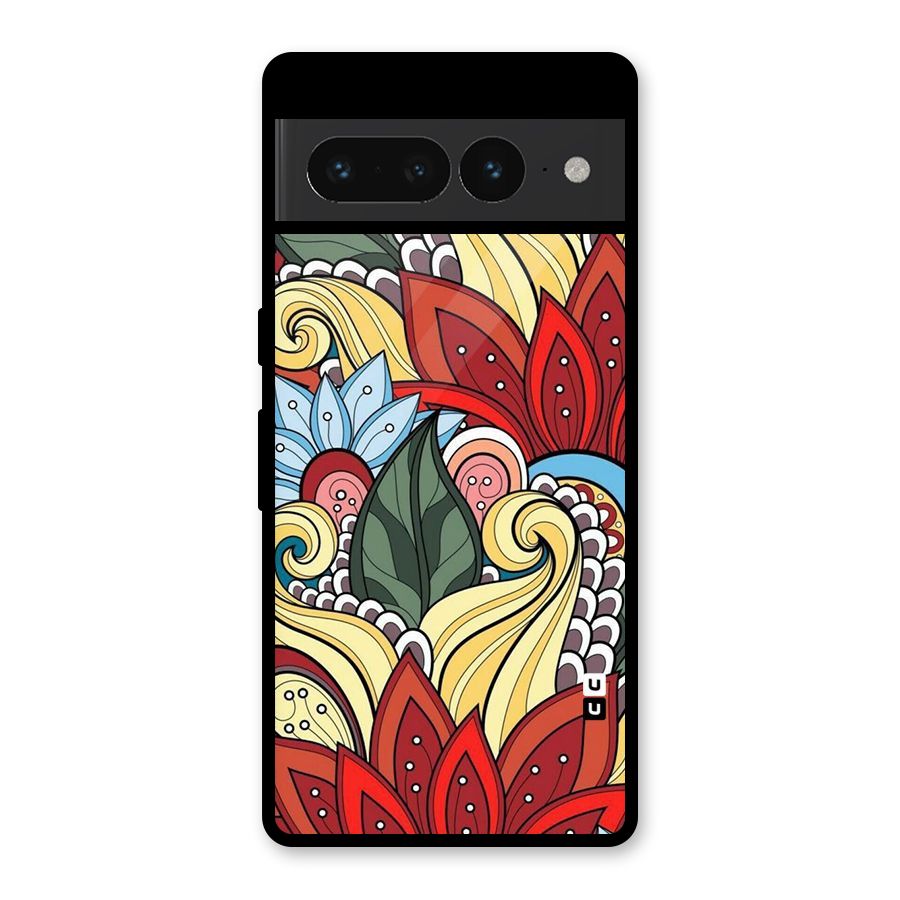 Cute Doodle Glass Back Case for Google Pixel 7 Pro