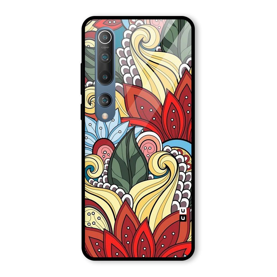 Cute Doodle Glass Back Case for Mi 10