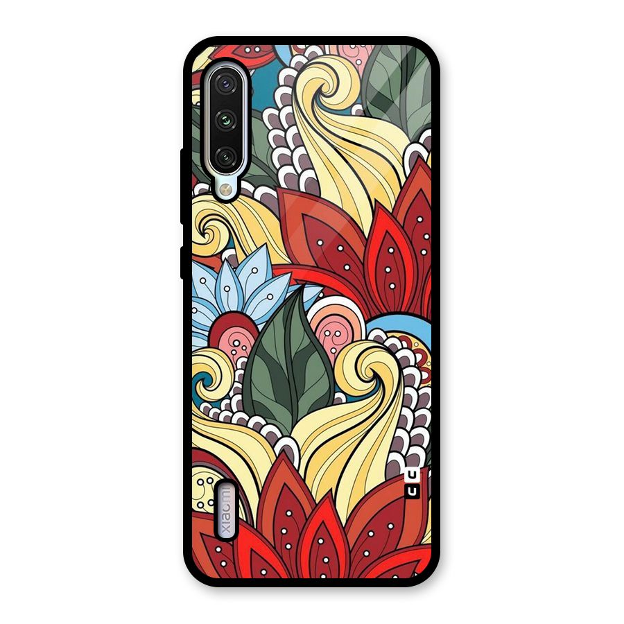 Cute Doodle Glass Back Case for Mi A3