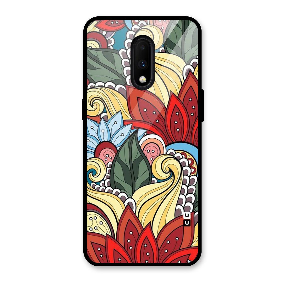 Cute Doodle Glass Back Case for OnePlus 7