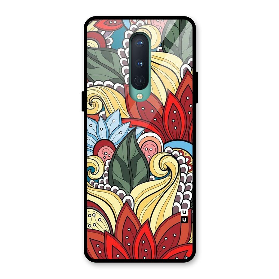Cute Doodle Glass Back Case for OnePlus 8