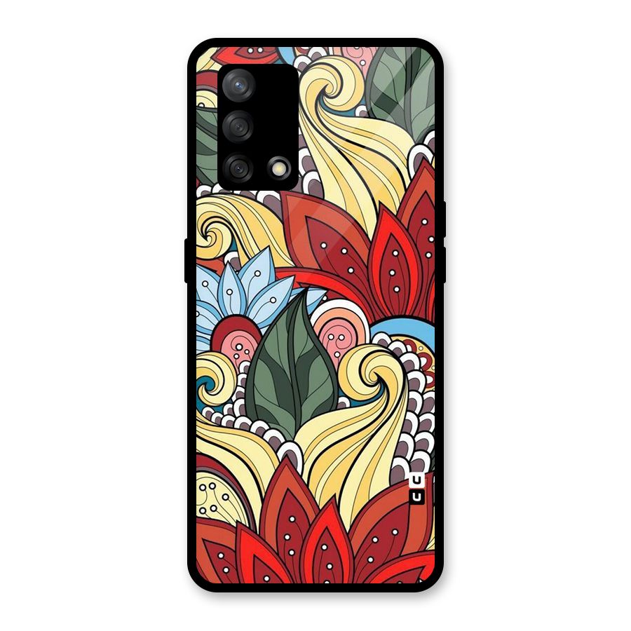Cute Doodle Glass Back Case for Oppo F19