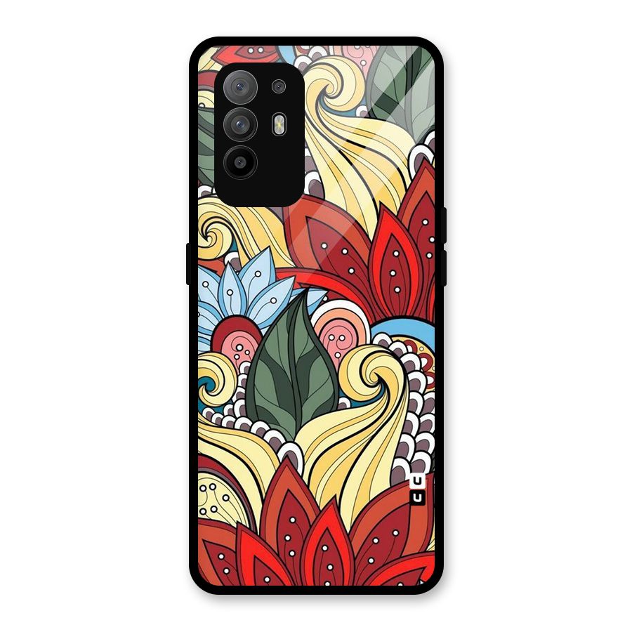 Cute Doodle Glass Back Case for Oppo F19 Pro Plus 5G