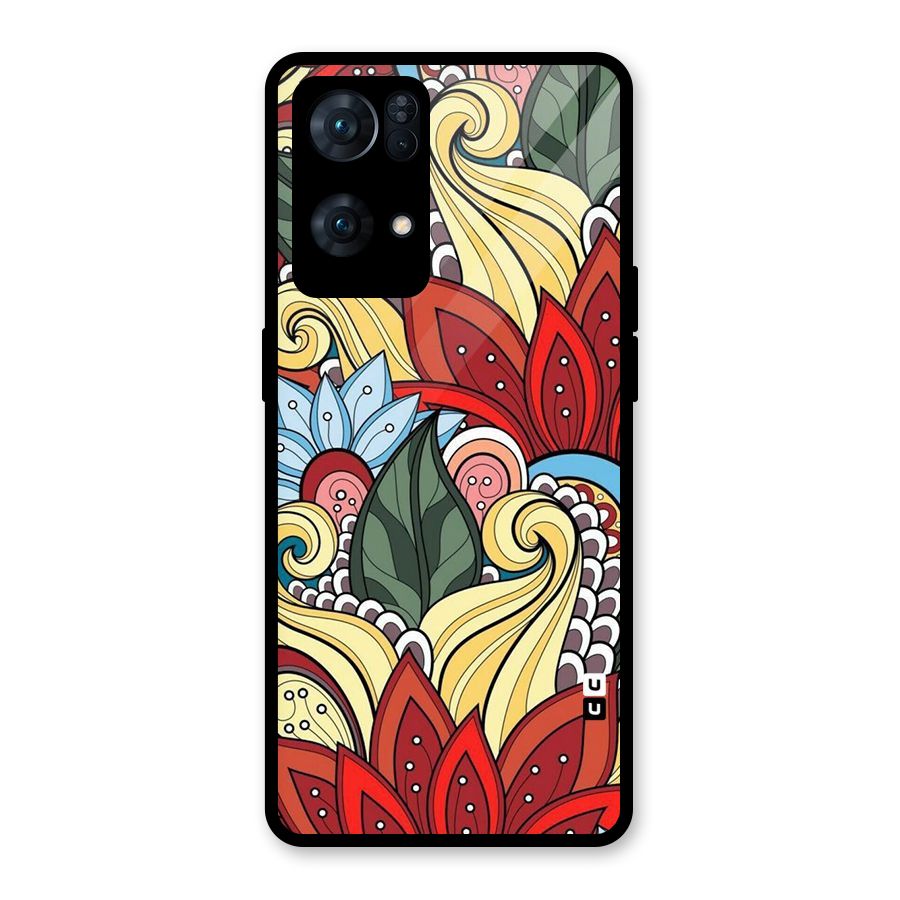 Cute Doodle Glass Back Case for Oppo Reno7 Pro 5G