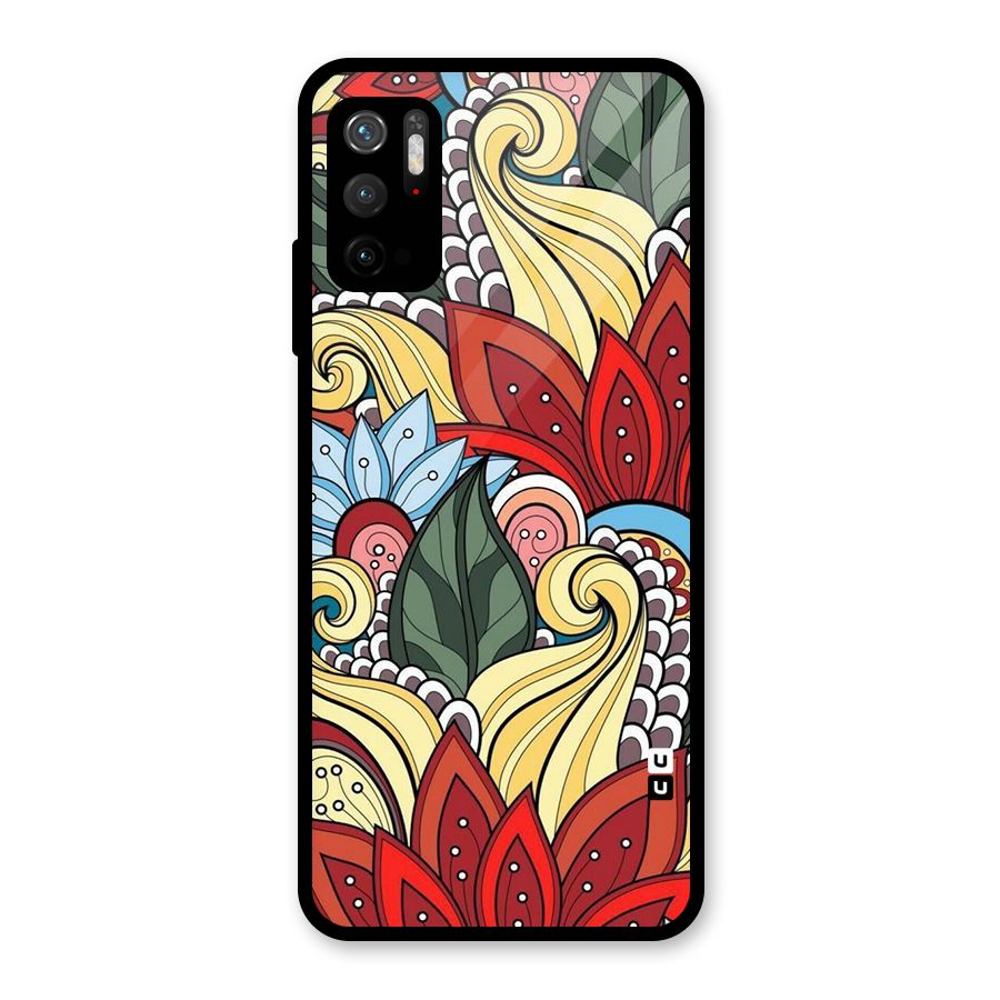 Cute Doodle Glass Back Case for Poco M3 Pro 5G