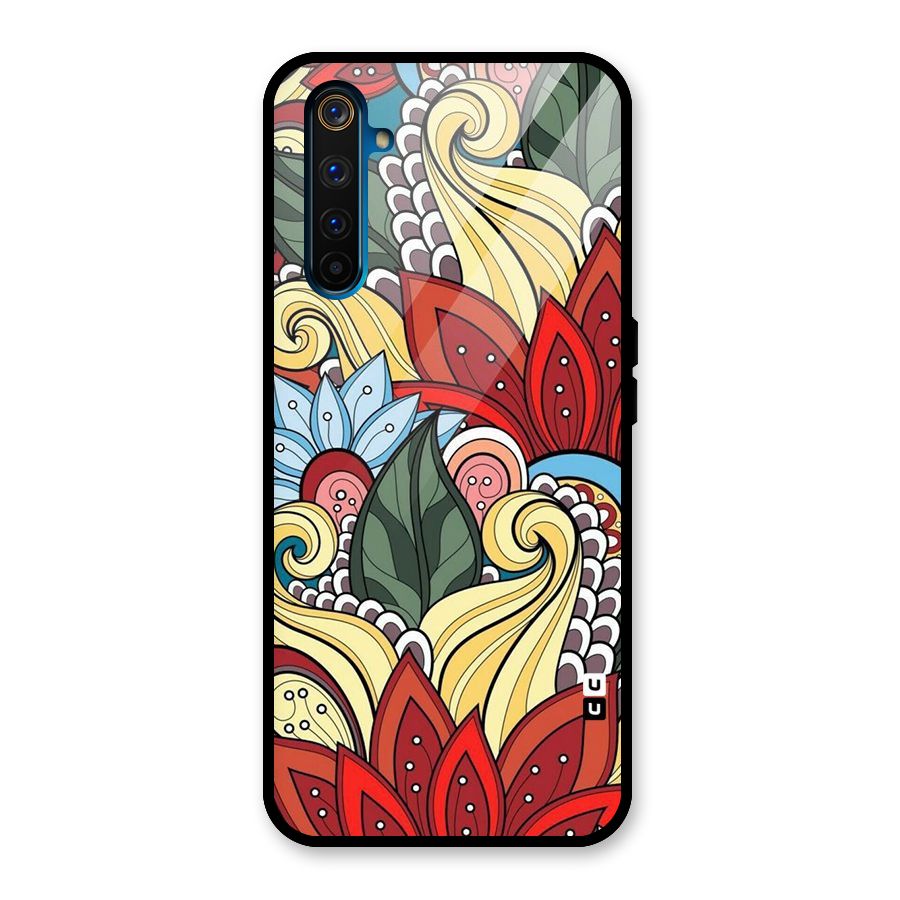 Cute Doodle Glass Back Case for Realme 6 Pro