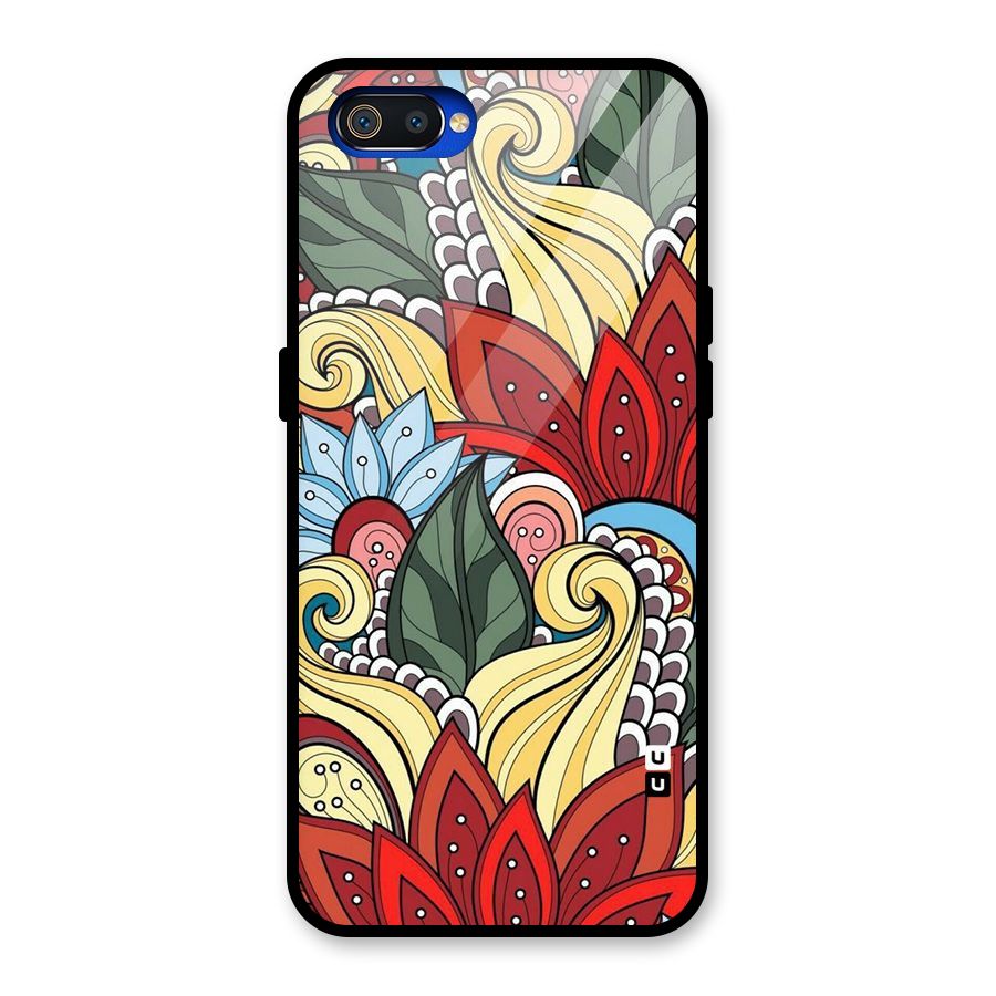 Cute Doodle Glass Back Case for Realme C2