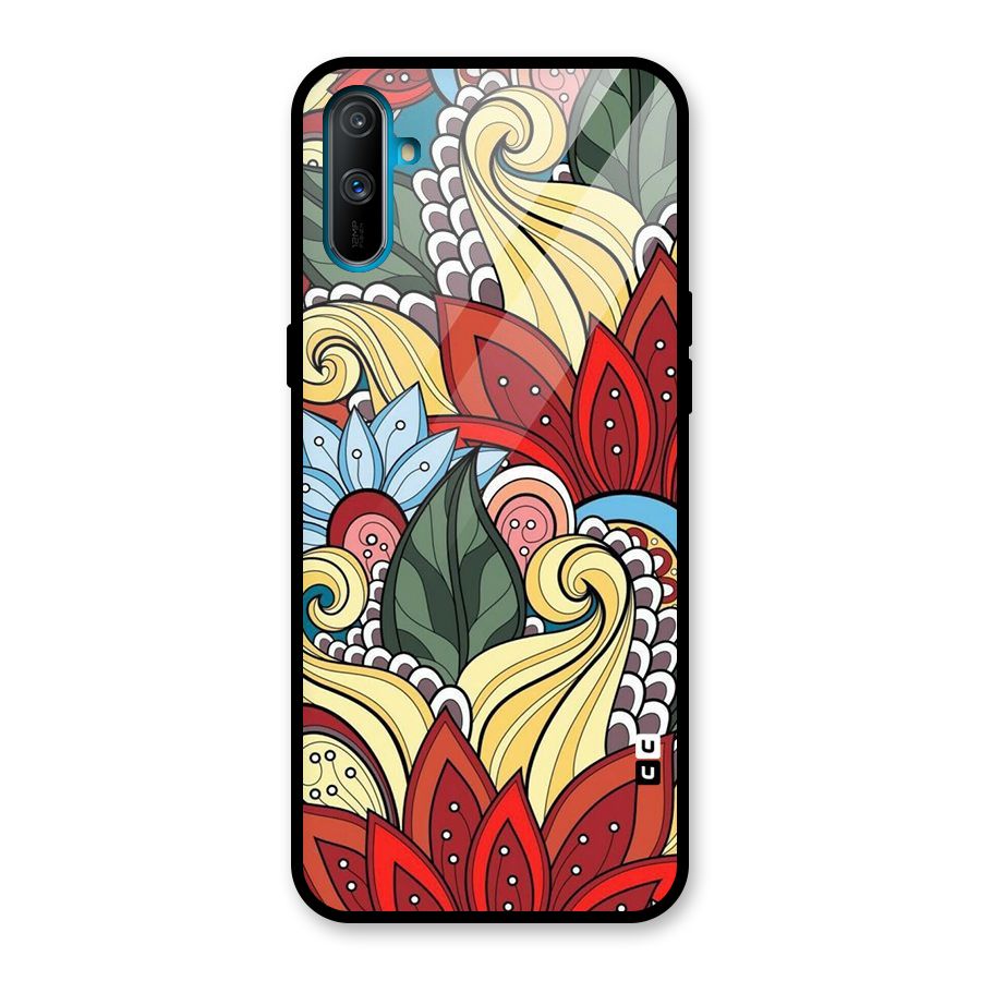 Cute Doodle Glass Back Case for Realme C3