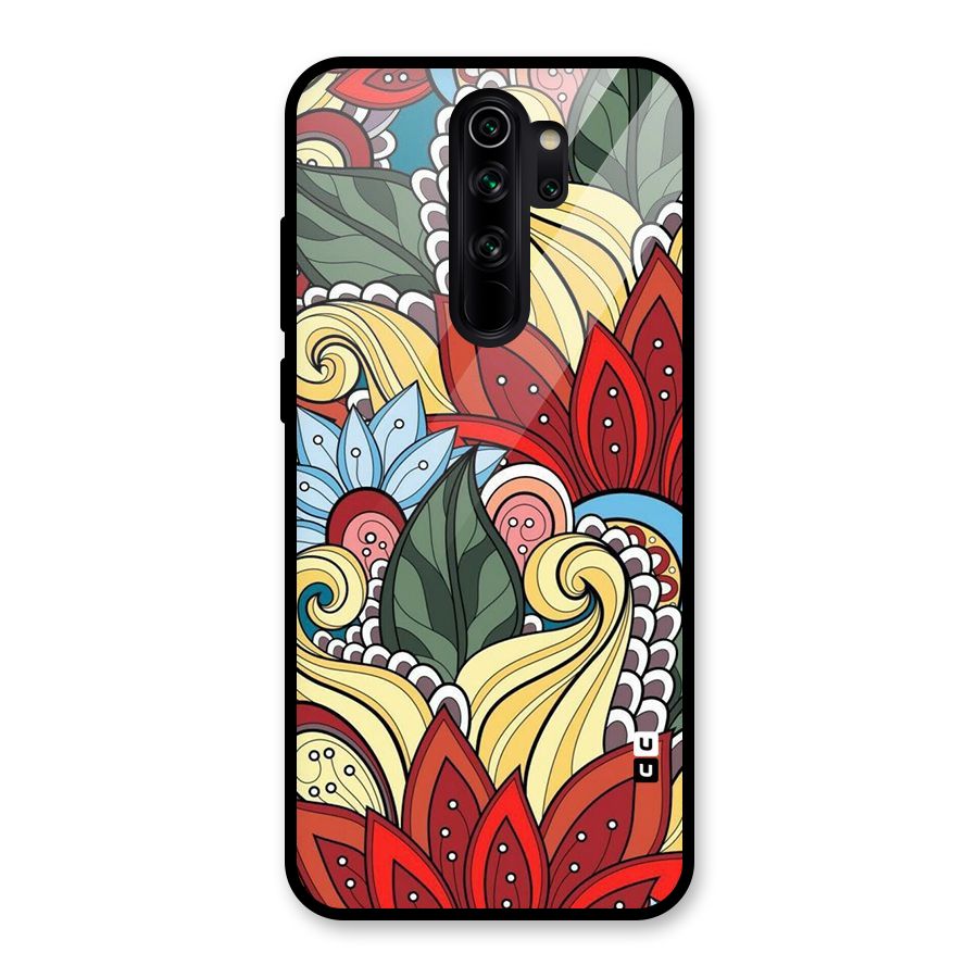 Cute Doodle Glass Back Case for Redmi Note 8 Pro