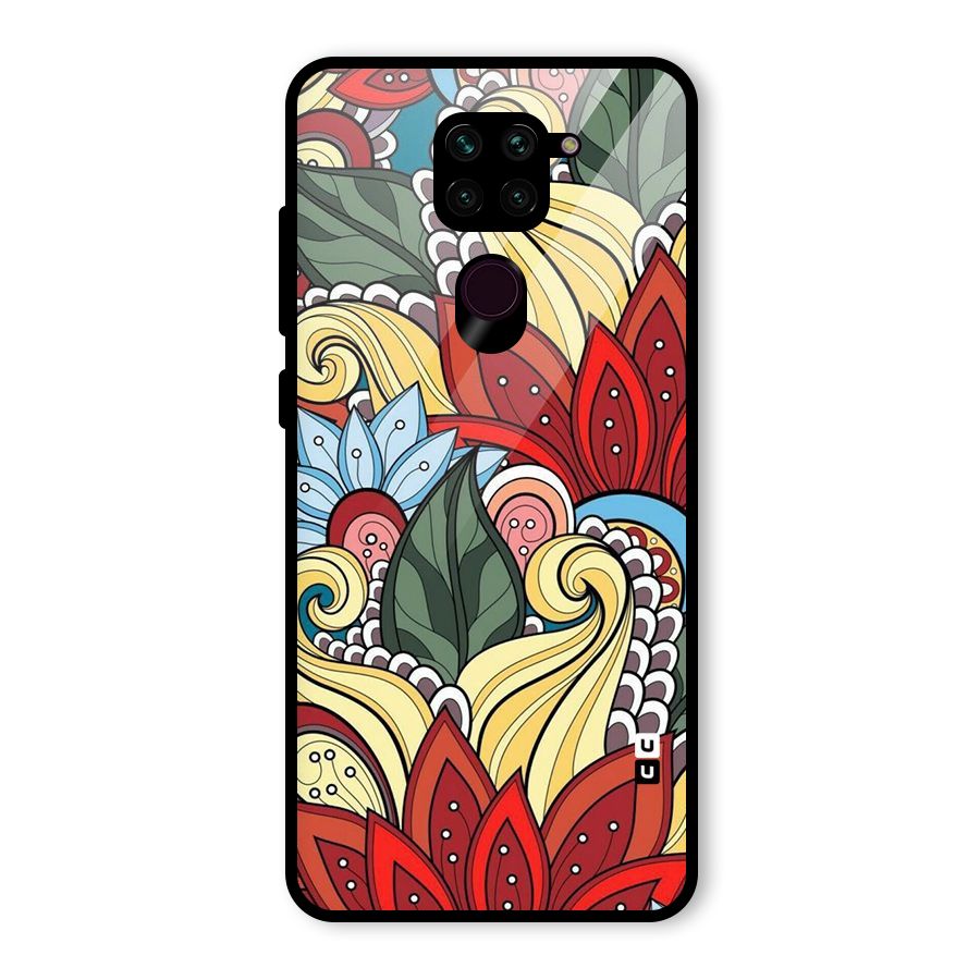 Cute Doodle Glass Back Case for Redmi Note 9