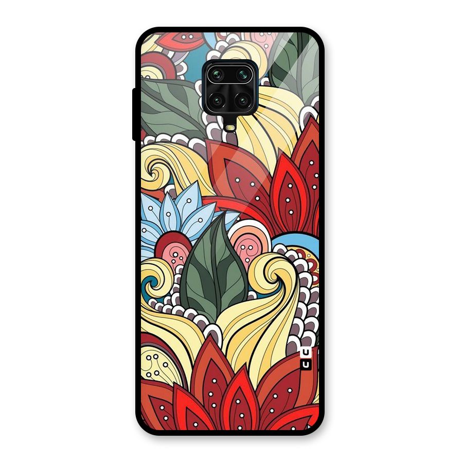 Cute Doodle Glass Back Case for Redmi Note 9 Pro Max