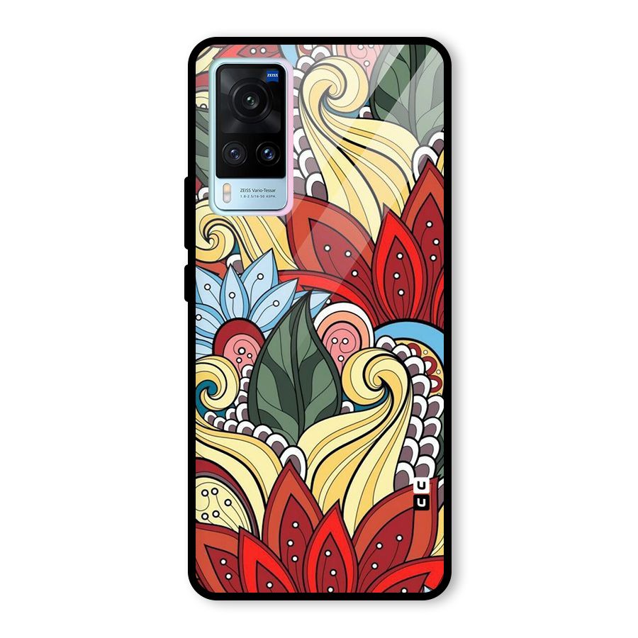 Cute Doodle Glass Back Case for Vivo X60
