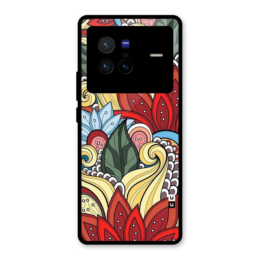 Cute Doodle Glass Back Case for Vivo X80
