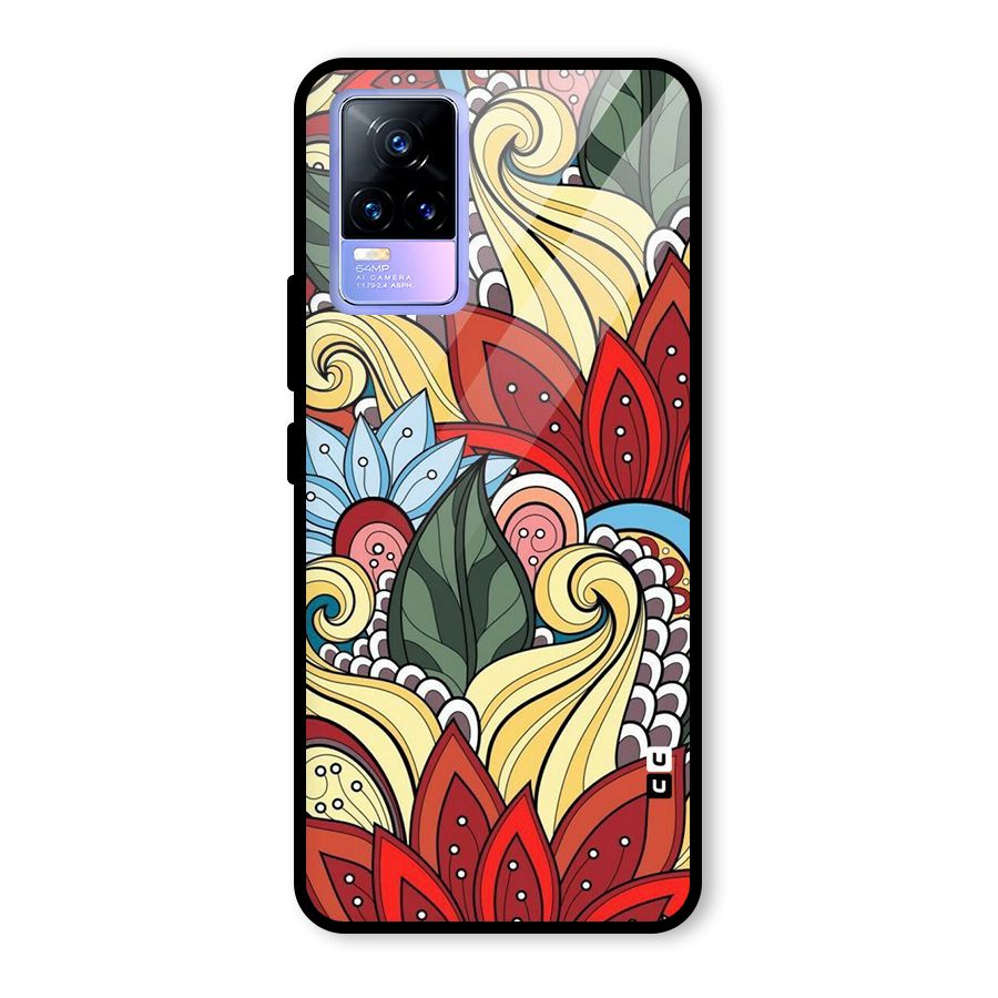 Cute Doodle Glass Back Case for Vivo Y73