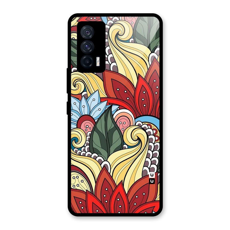 Cute Doodle Glass Back Case for Vivo iQOO 7 5G