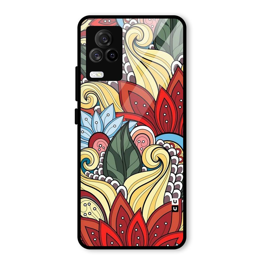 Cute Doodle Glass Back Case for Vivo iQOO 7 Legend 5G