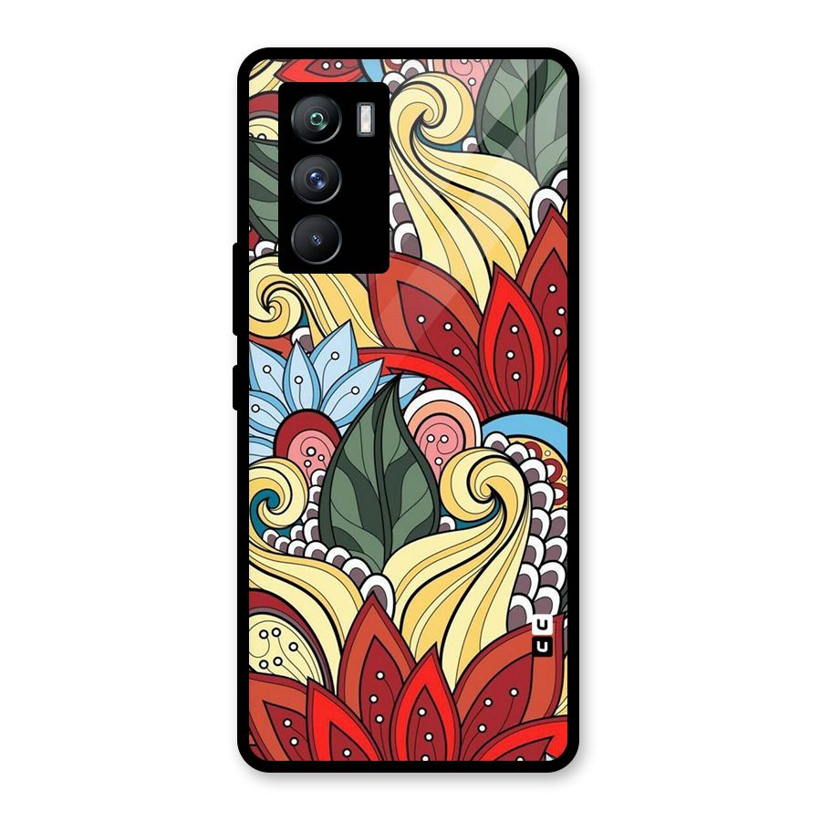 Cute Doodle Glass Back Case for Vivo iQOO 9 SE