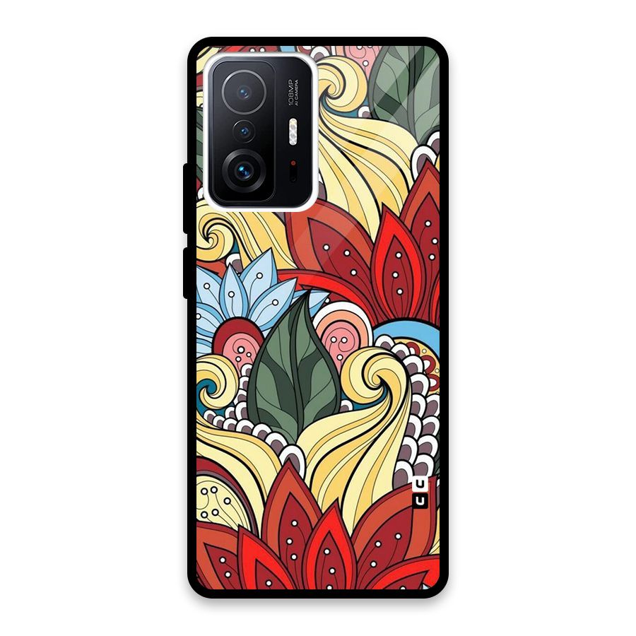 Cute Doodle Glass Back Case for Xiaomi 11T Pro