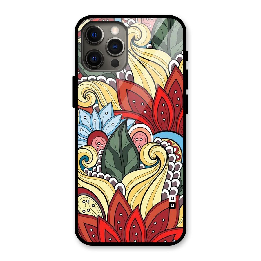 Cute Doodle Glass Back Case for iPhone 12 Pro Max