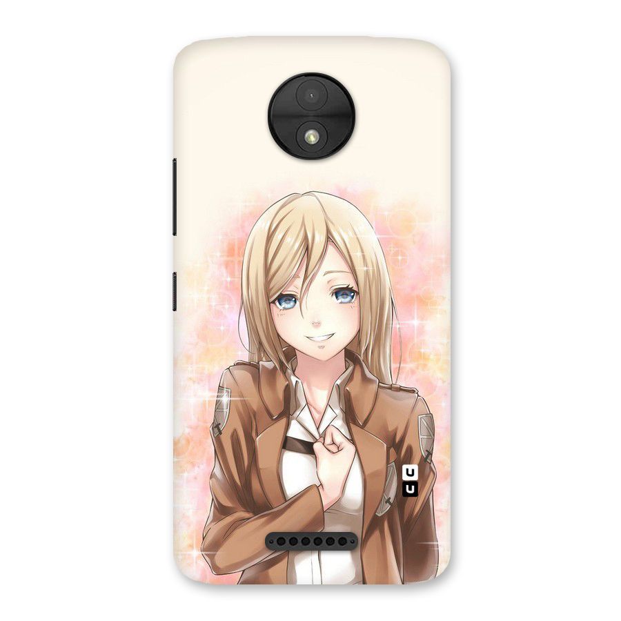 Cute Girl Art Back Case for Moto C