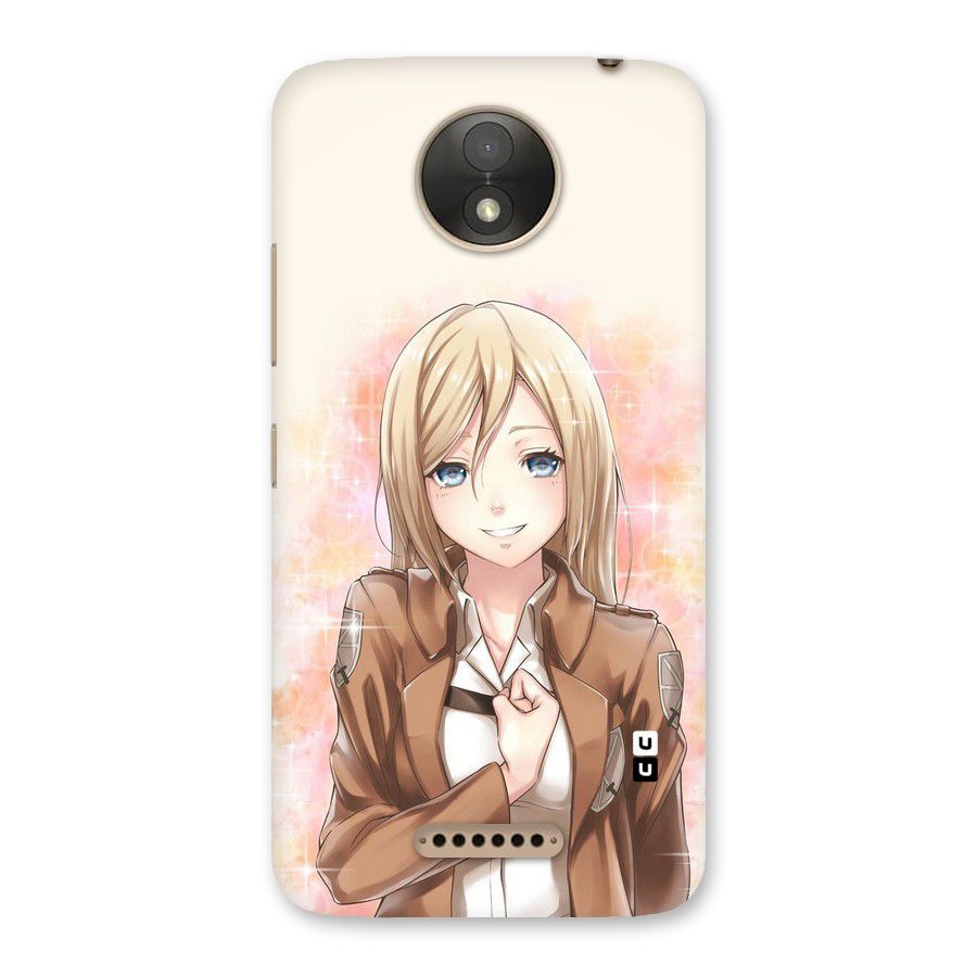 Cute Girl Art Back Case for Moto C Plus