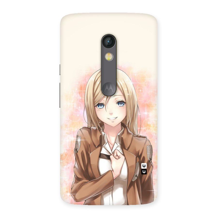 Cute Girl Art Back Case for Moto X Play