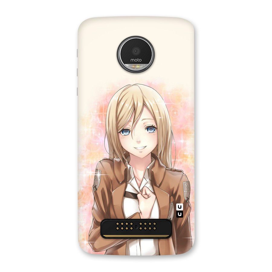 Cute Girl Art Back Case for Moto Z Play
