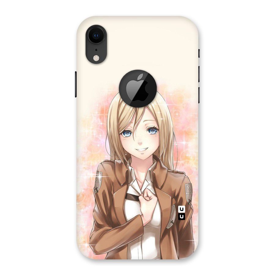 Cute Girl Art Back Case for iPhone XR Logo Cut